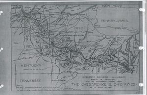Chesapeake & Ohio Railway Map, 1916.